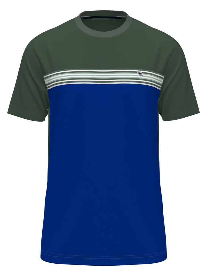 Color Block Chest Tape Fashion Tee (Laurel Wreath) 