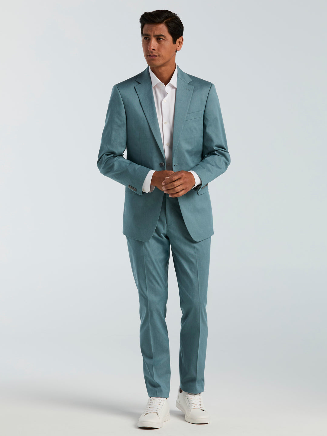 Slim Fit Textured Suit Jacket (Teal) 