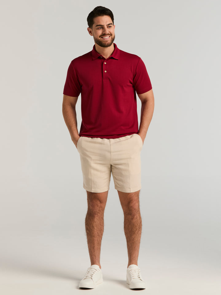 Wicking Ottoman Golf Polo Shirt (Biking Red) 