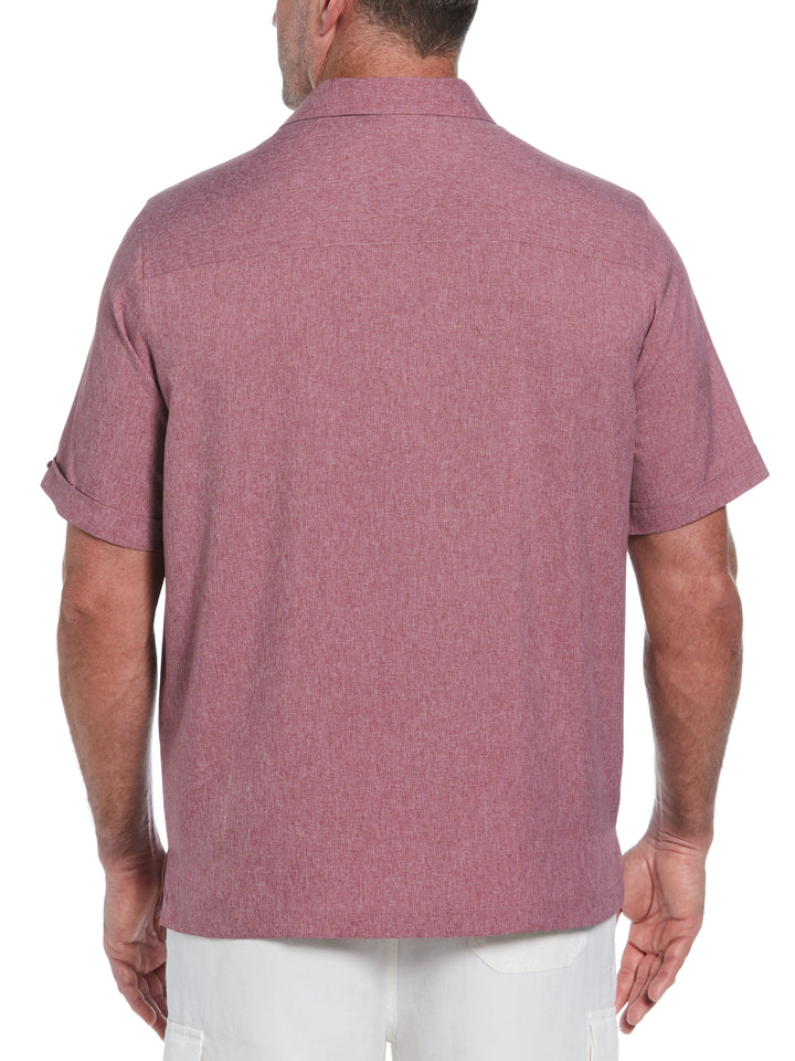 Big & Tall Two-Tone Cross Tuck Chambray Shirt (Hawthorn Rose) 