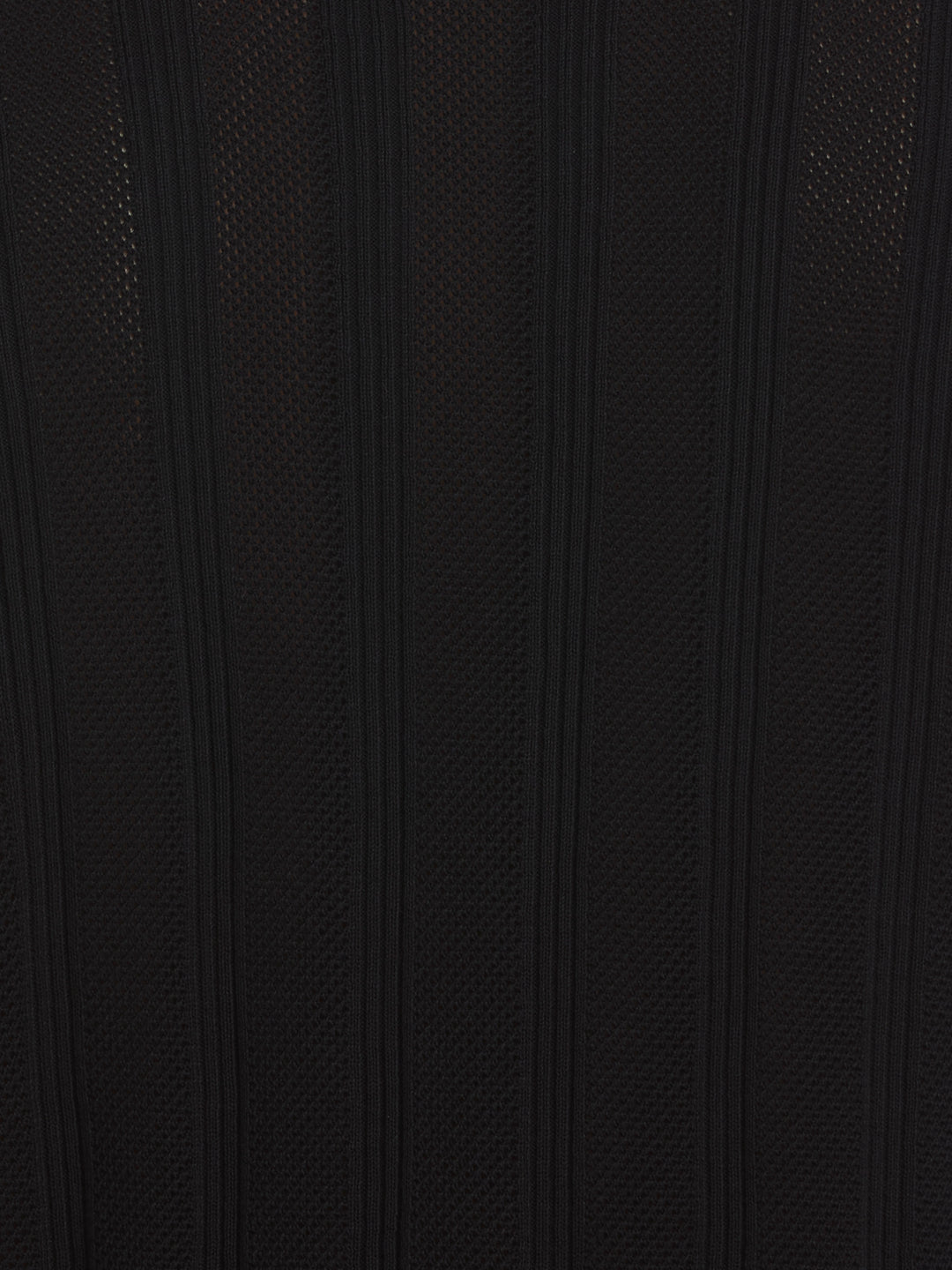 Mesh Stripe Short Sleeve Sweater (Jet Black) 