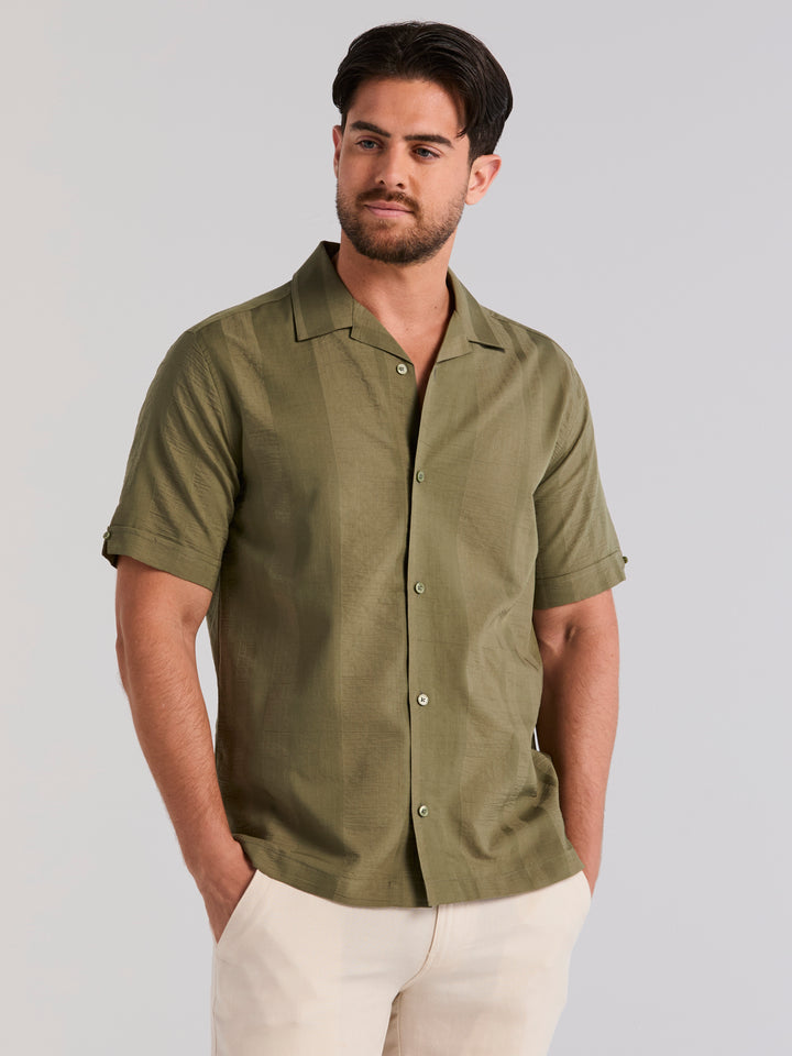 Seersucker Texture Shirt (Olivine) 