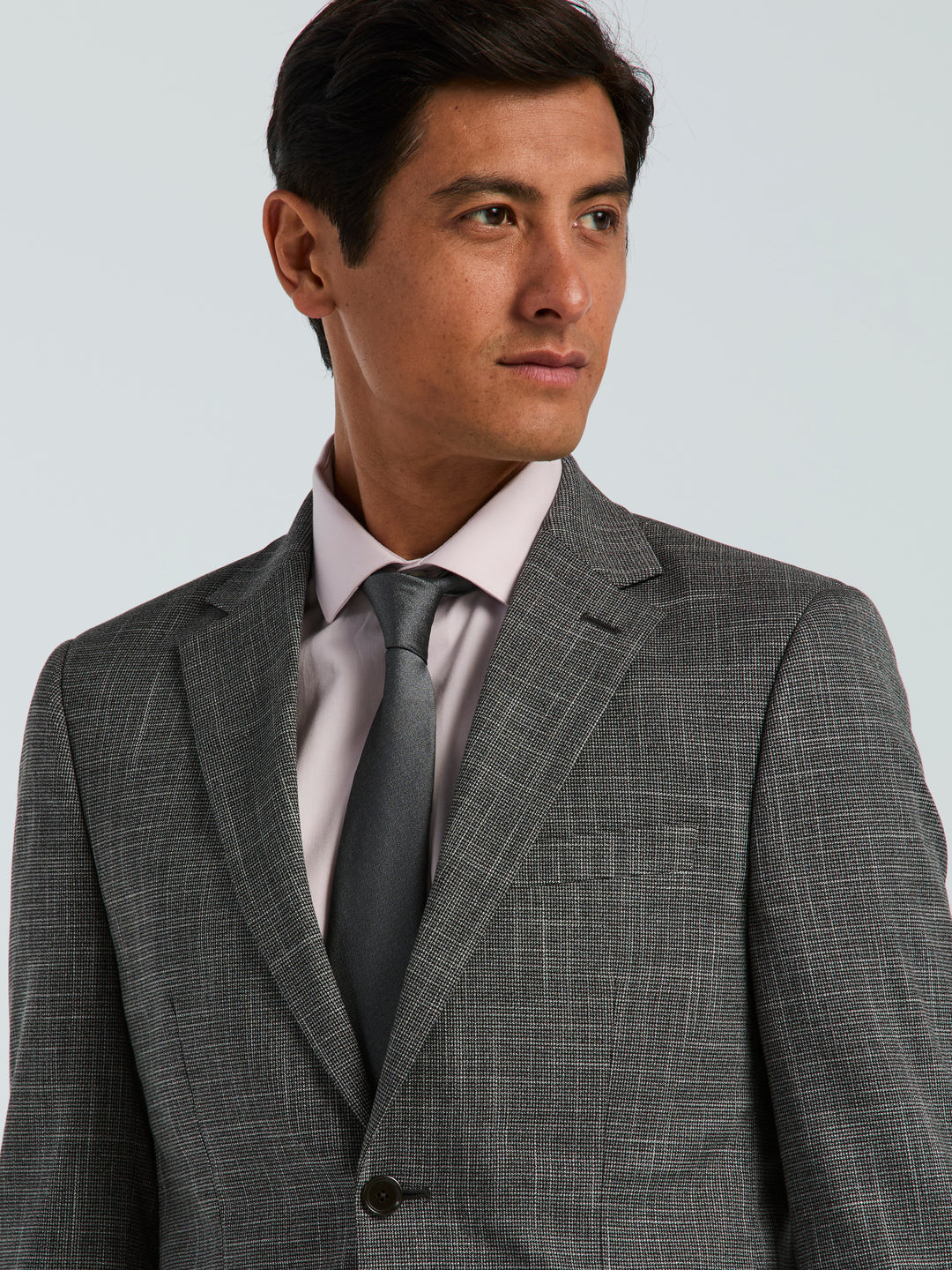 Skinny-Fit Houndstooth Suit Jacket (Black/White) 
