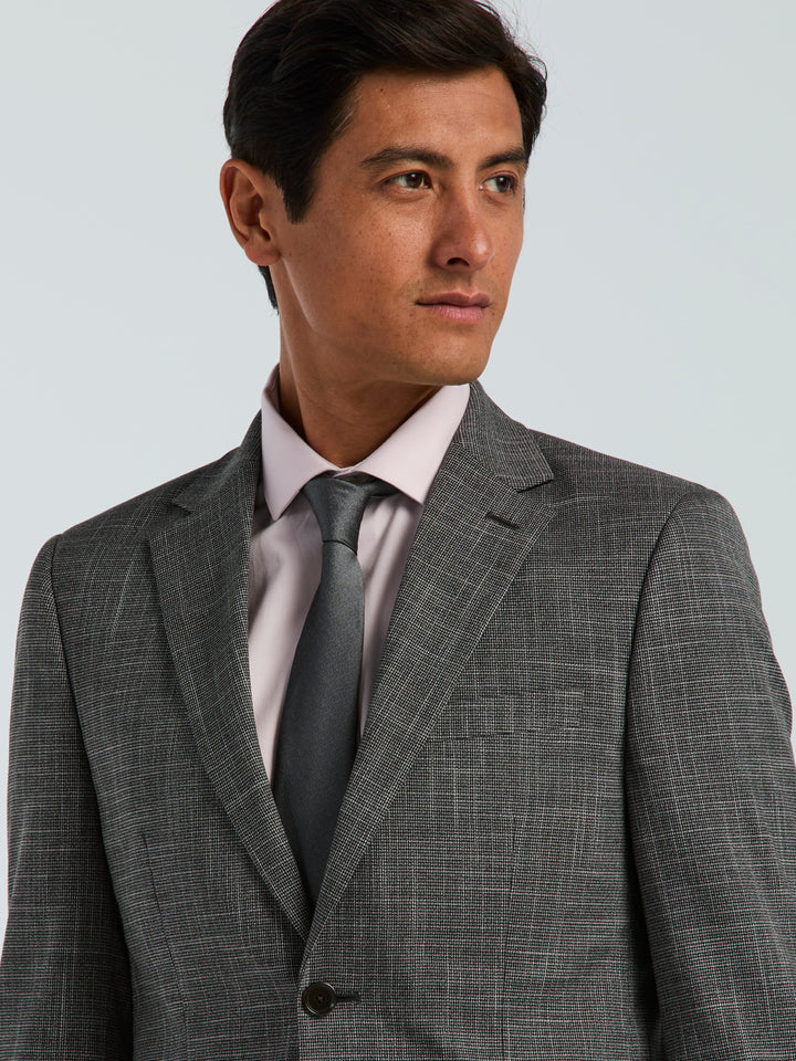 Skinny-Fit Houndstooth Suit Jacket (Black/White) 
