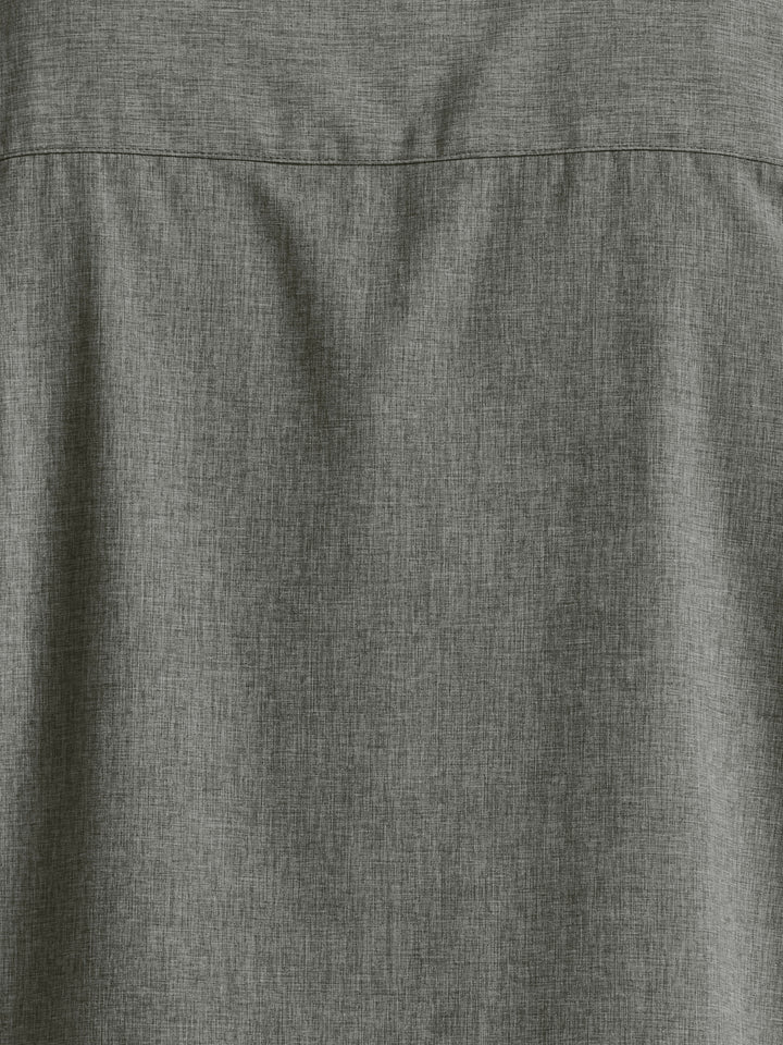 Big & Tall Chambray Geo Embroidery Shirt (Steeple Gray) 