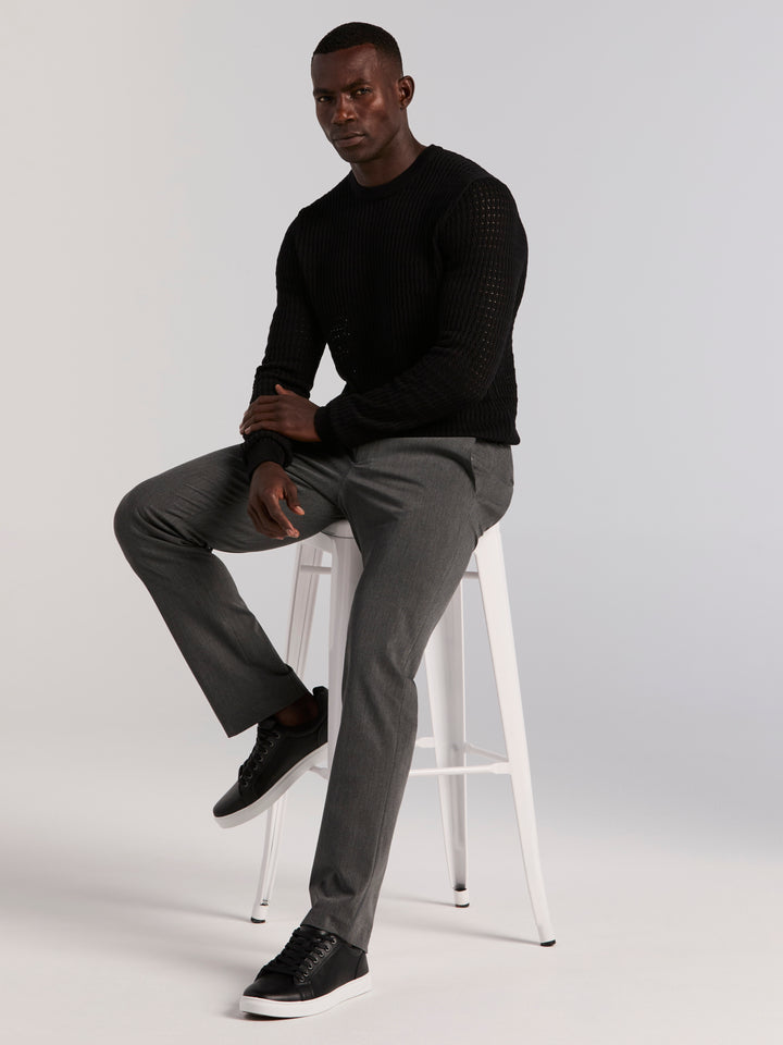 Cotton Crew Neck Sweater (Black) 