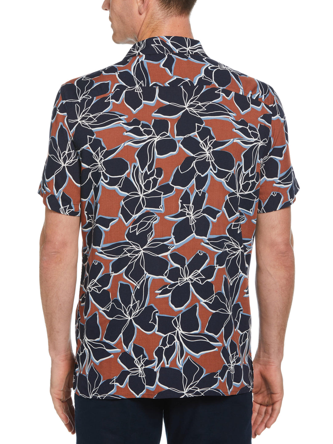 EcoVero™ Soft Floral Print Shirt (Dark Denim) 