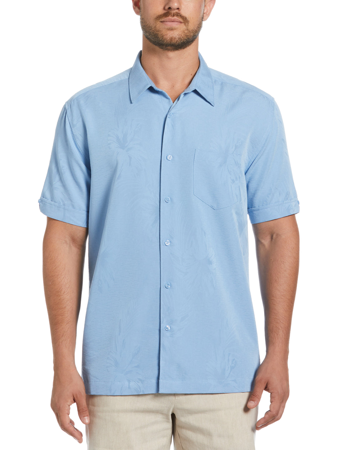 Two-Tone One Pocket Floral Print Shirt (Allure) 