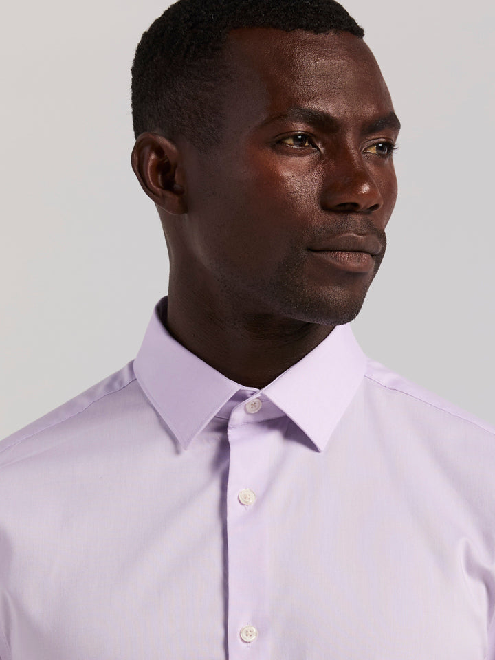 Cotton Slim Fit Royal Oxford Dress Shirt (Orchid Petal) 