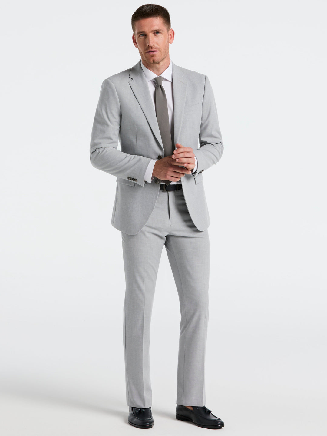 Dobby Louis Slim Fit Suit Jacket (Felt Grey) 
