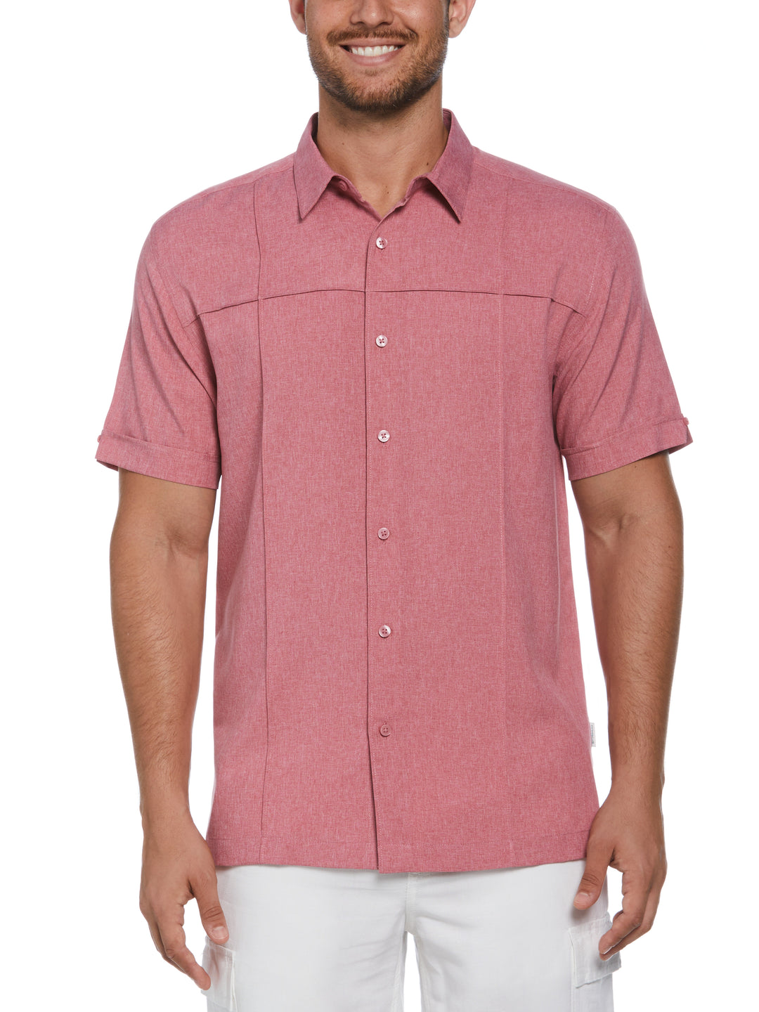 Two-Tone Cross Tuck Chambray Shirt (Holly Berry) 