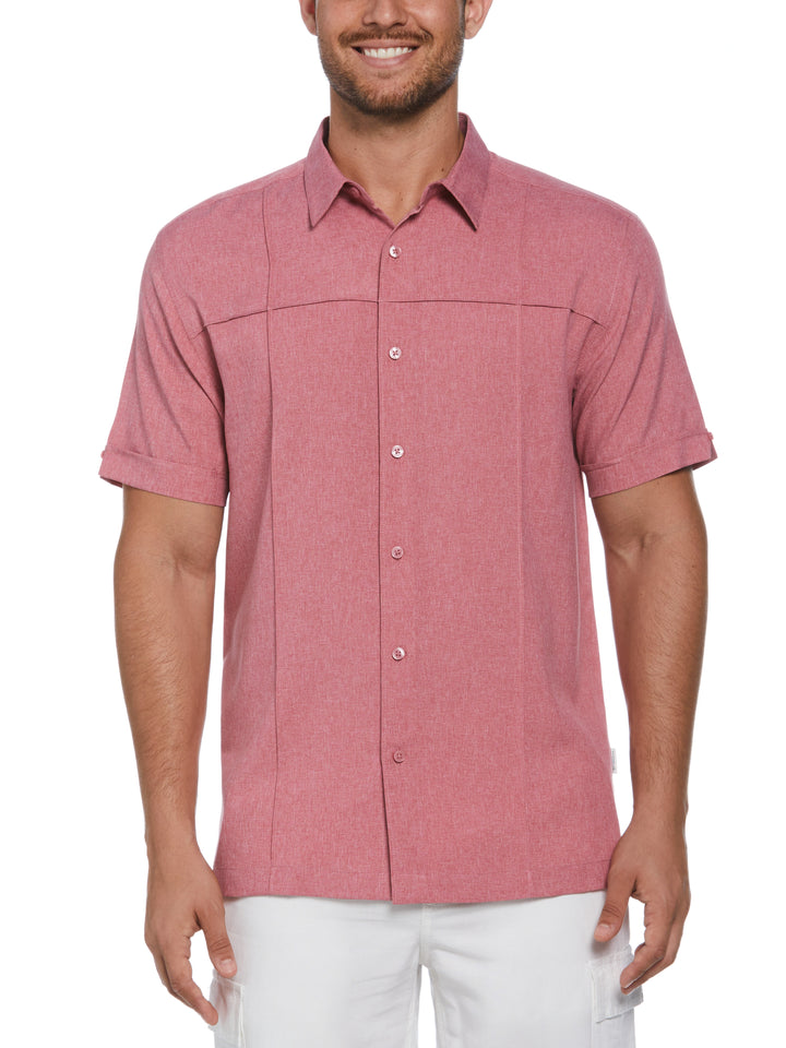 Two-Tone Cross Tuck Chambray Shirt (Holly Berry) 