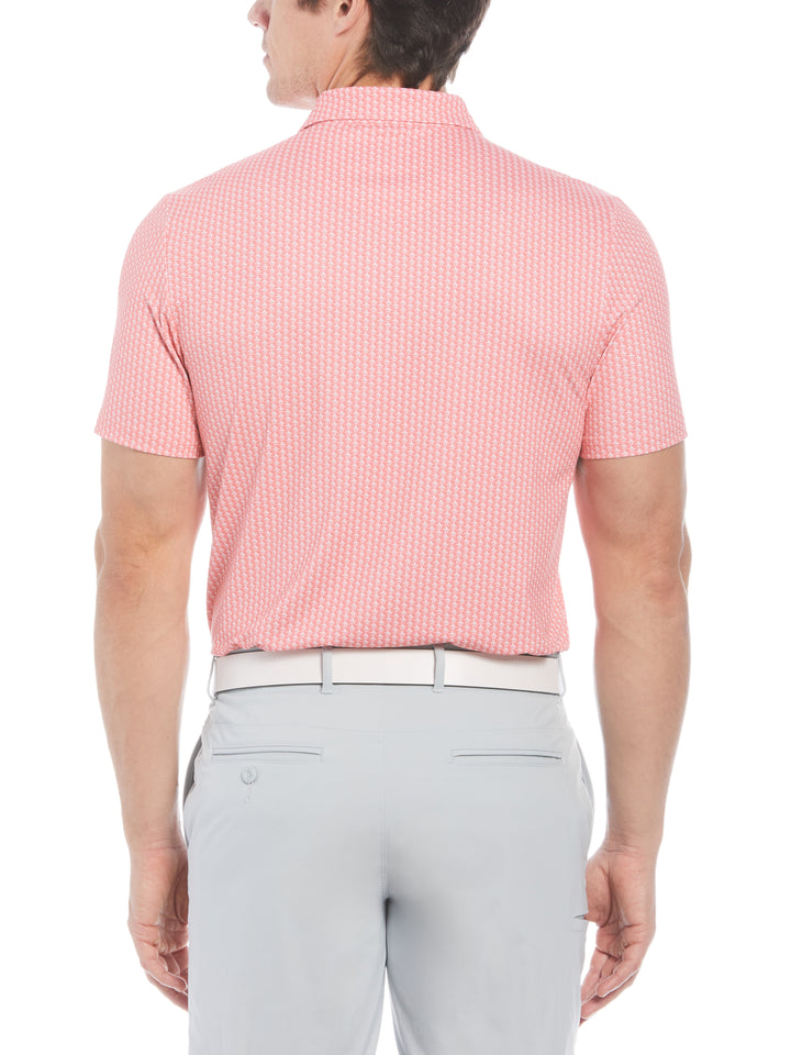 Allover Pete Print Short Sleeve Golf Polo Shirt (Strawberry Pink) 