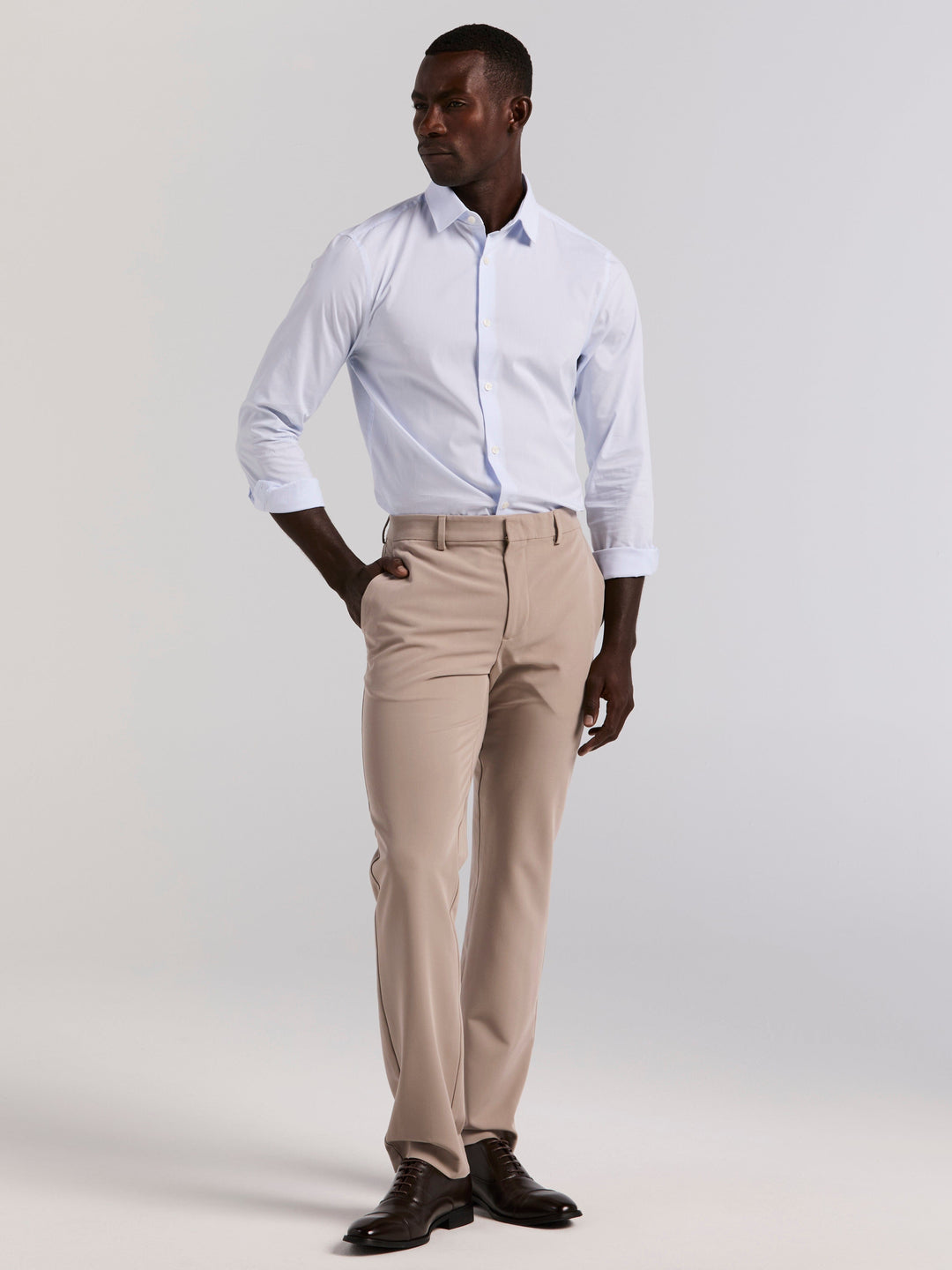 Slim Fit Micro Stripe Long Sleeve Shirt (Kentucky Blue) 