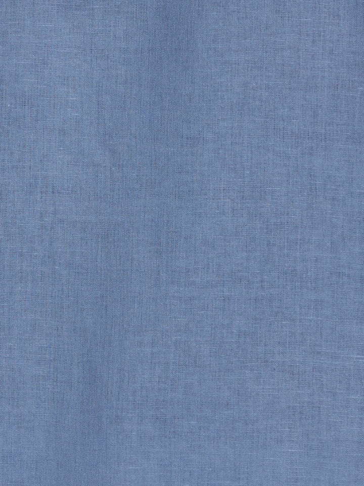 Big & Tall Linen Blend Guayabera Shirt (Captains Blue) 