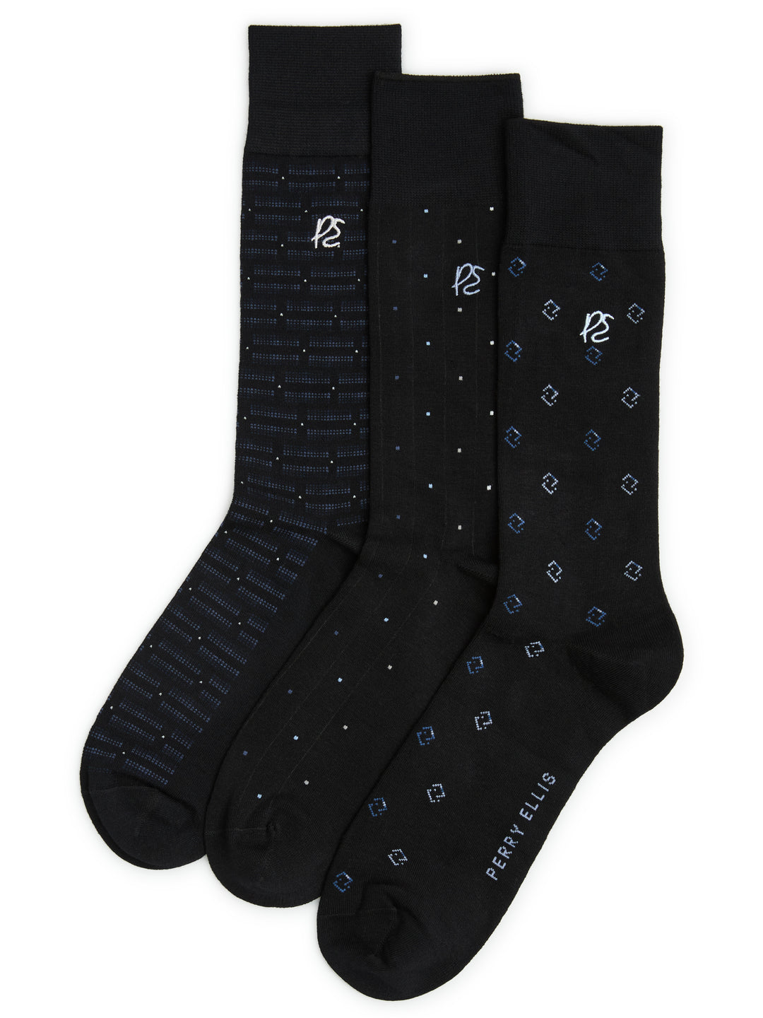 3-Pack Men's Neats Patterned Dress Socks (Anthracite) 