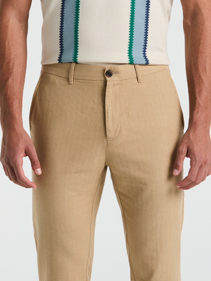 Linen Blend Chino Pant (Travertine) 