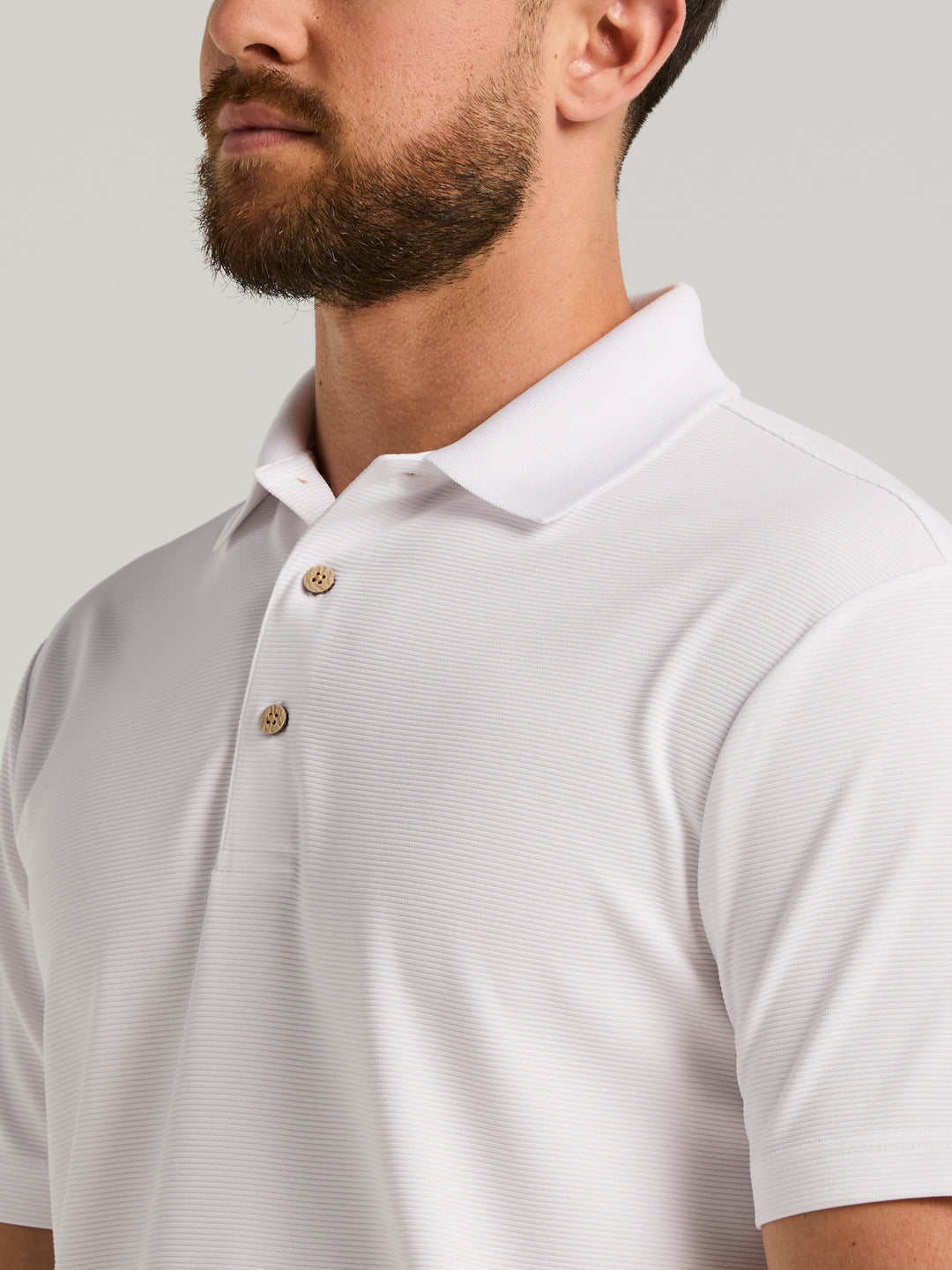 Wicking Ottoman Golf Polo Shirt (Bright White) 