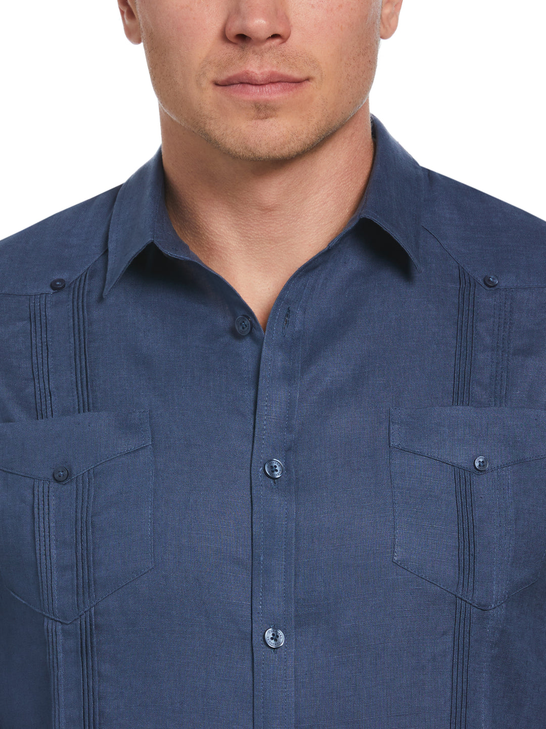 Linen Guayabera Shirt (Ensign Blue) 