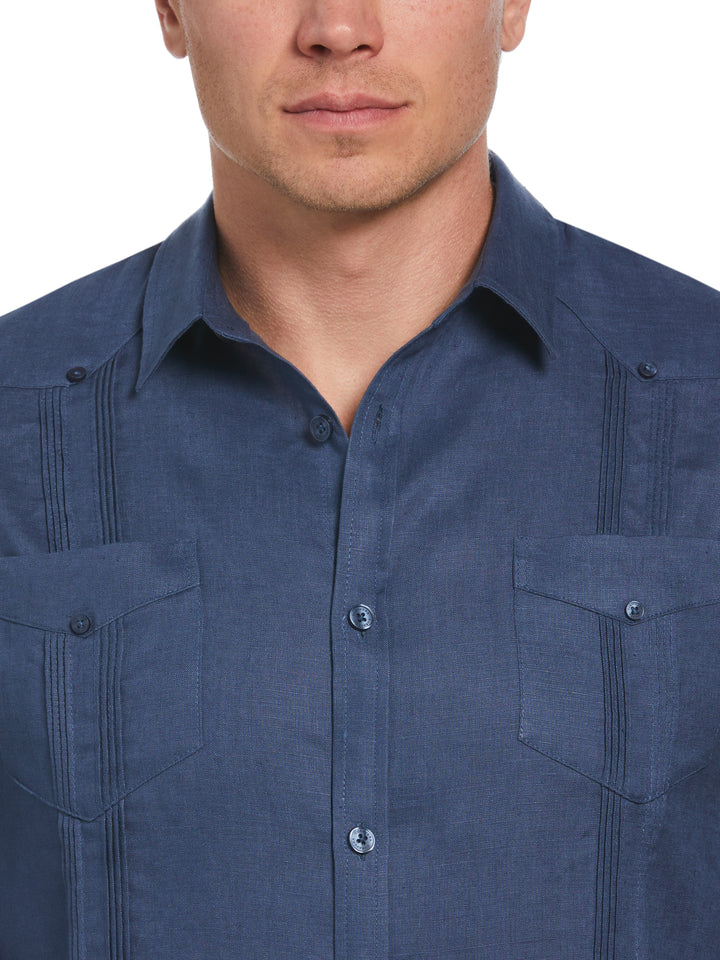 Linen Guayabera Shirt (Ensign Blue) 