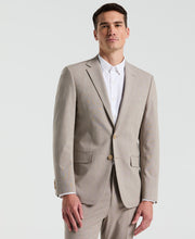 Slim Fit Plaid Print Suit Jacket (Tan) 