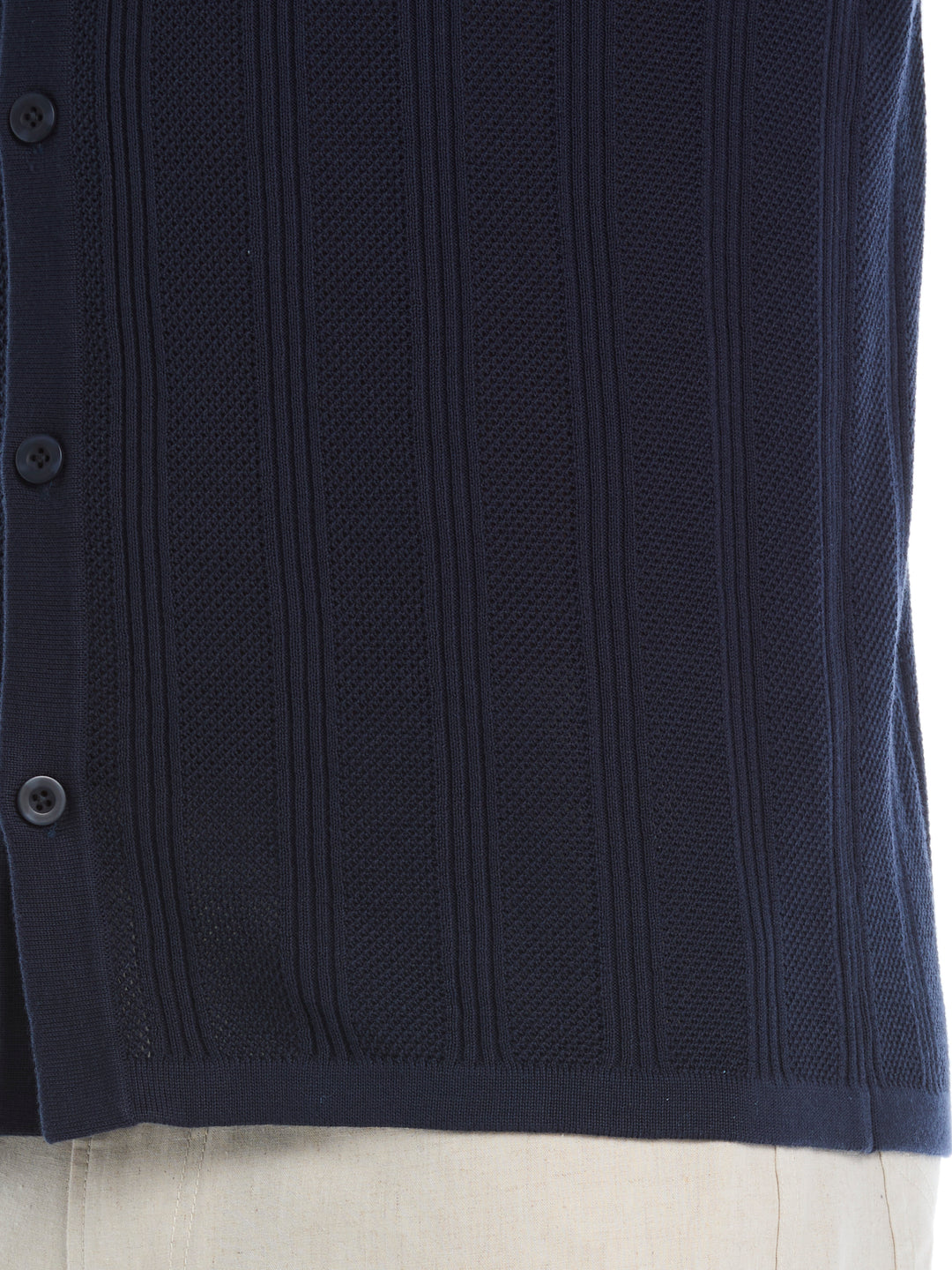 Mesh Stripe Short Sleeve Sweater (Dress Blues) 