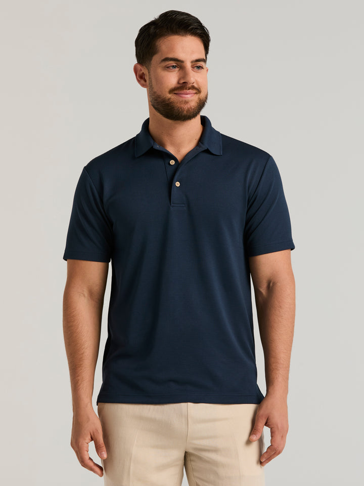 Wicking Ottoman Golf Polo Shirt (Dress Blues) 