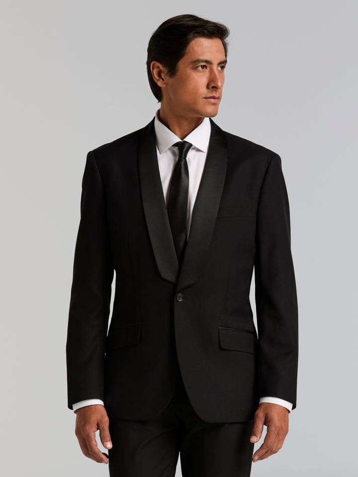 Slim Fit Tuxedo Jacket (Black) 