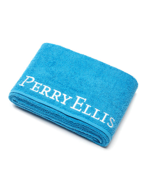 Aqua Beach Towel Bright White Perry Ellis