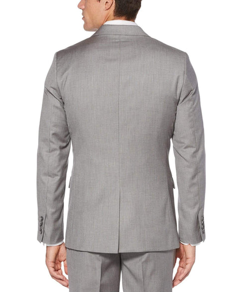 Big & Tall Herringbone Suit Jacket Brushed Nickel Perry Ellis