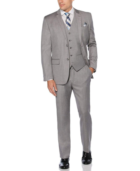 Big & Tall Textured Suit Jacket Brushed Nickel Perry Ellis