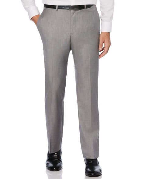 Big & Tall Textured Suit Pant Brushed Nickel Perry Ellis