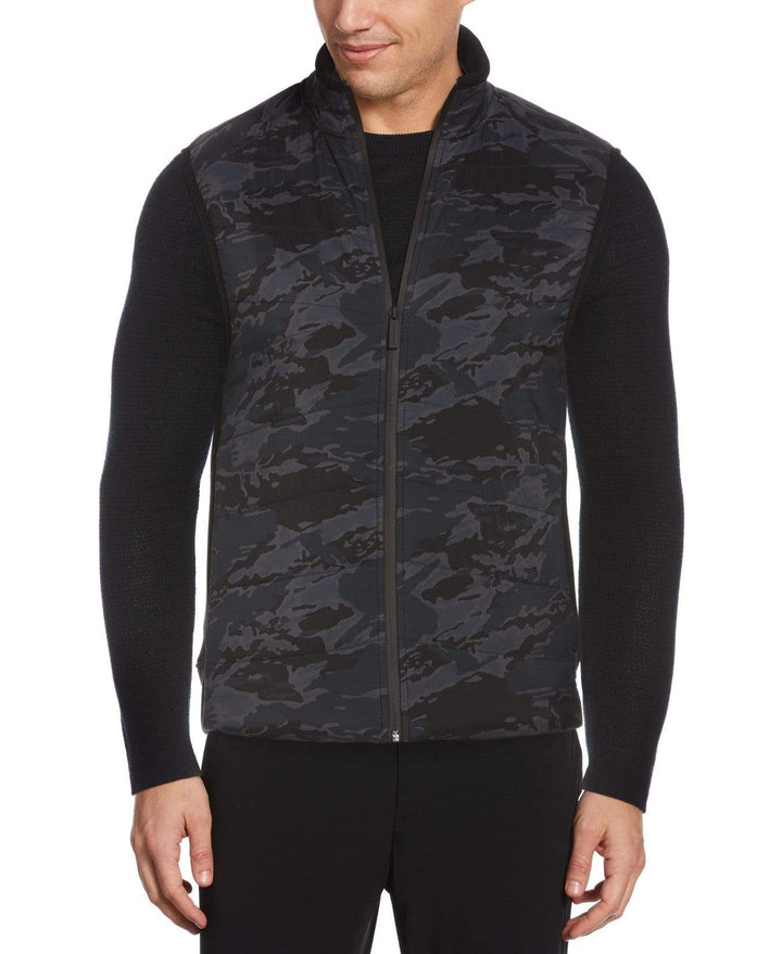 Big & Tall Tonal Camo Quilted Vest Dark Sapphire Perry Ellis