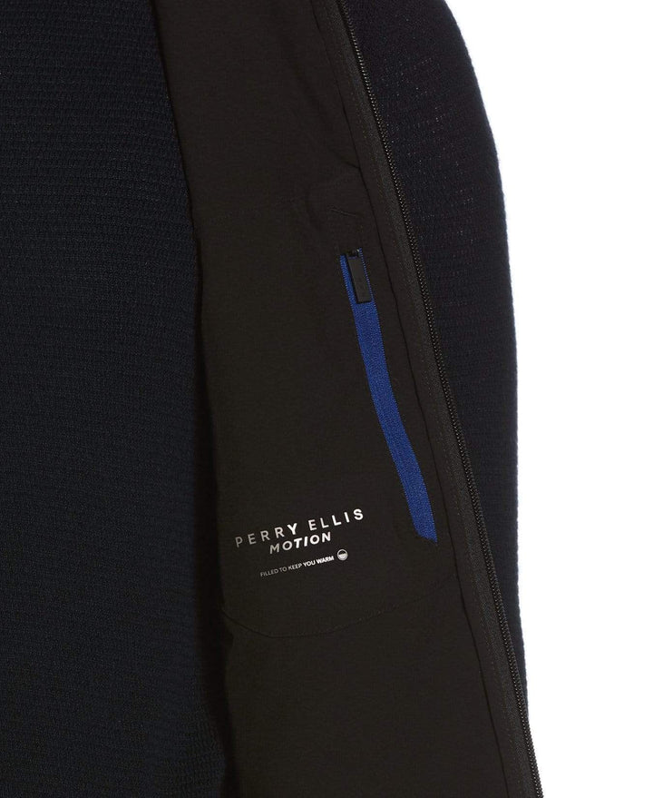 Big & Tall Tonal Camo Quilted Vest Dark Sapphire Perry Ellis