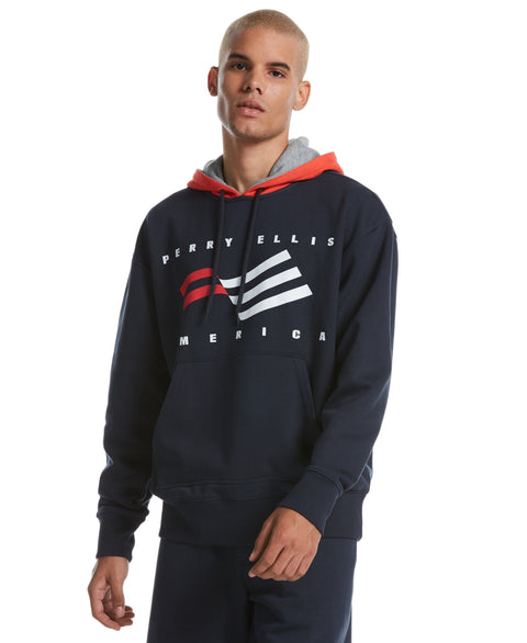 Colorblock Hoodie Dark Sapphire Perry Ellis