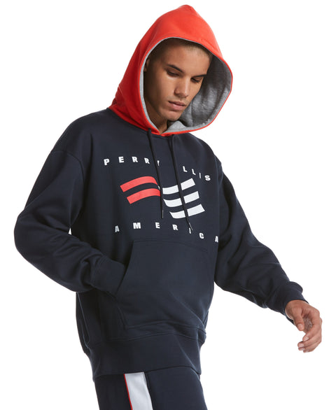 Colorblock Hoodie Dark Sapphire Perry Ellis