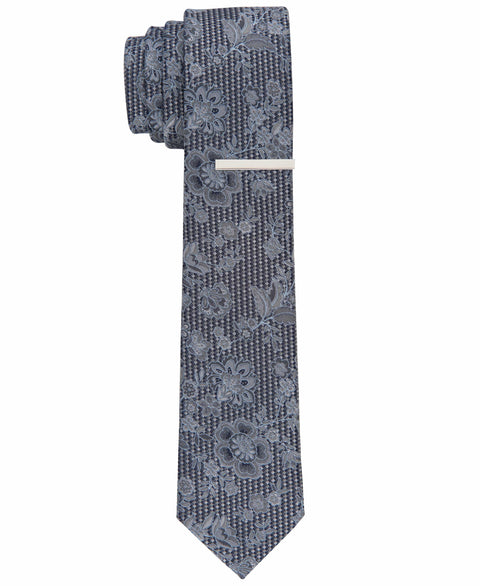 Abrams Paisley Slim Tie (Grey) 