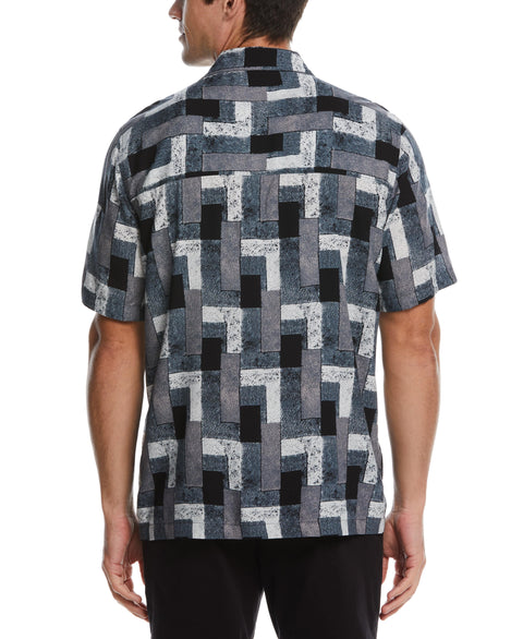 Abstract Block Print Soft Camp Shirt (Rock Ridge) 