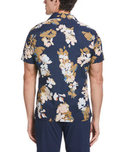 Abstract Floral Print Camp Collar Shirt (Ink) 