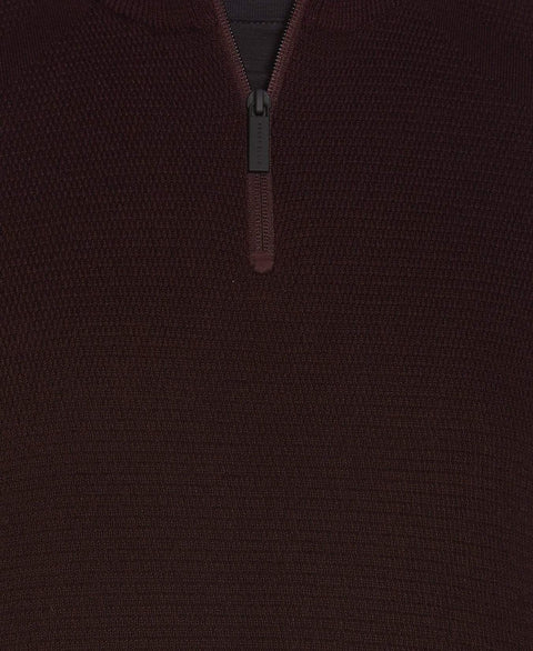 Big & Tall Textured Merino Blend Quarter Zip Sweater Port Perry Ellis