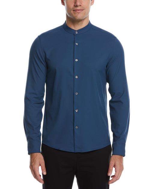 Big & Tall Untucked Total Stretch Banded Collar Shirt | Perry Ellis