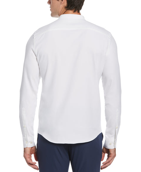 Untucked Total Stretch Big & Tall Banded Collar Shirt (Bright White) 