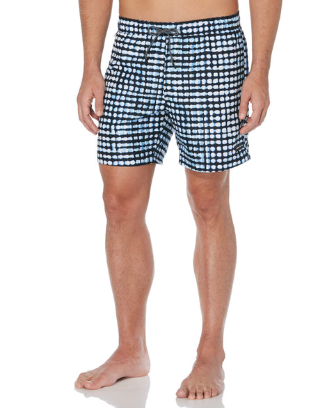 Blurry Dot Print Swim Short Crystal Blue Perry Ellis