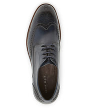 Brogue Wing Tip Leather Oxford Navy Perry Ellis
