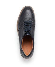 Burnished Leather Oxford Sneaker Navy Perry Ellis