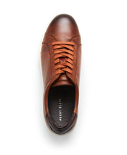 Burnished Leather Sneaker Coffee Perry Ellis