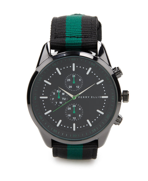 Chronograph Green Fabric Strap Watch (Assorted) 