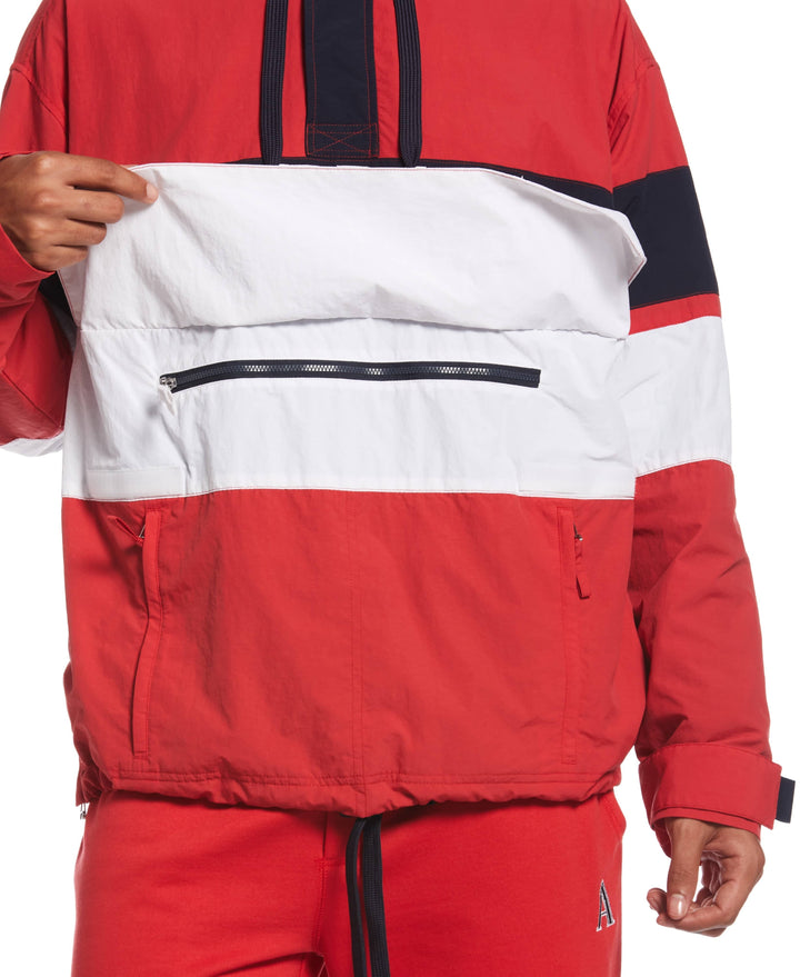 Color Block Anorak Jacket Perry Ellis