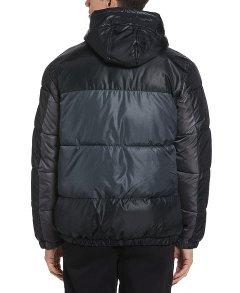 Colorblock Puffer Jacket (Black) 