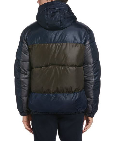 Colorblock Puffer Jacket (Navy) 